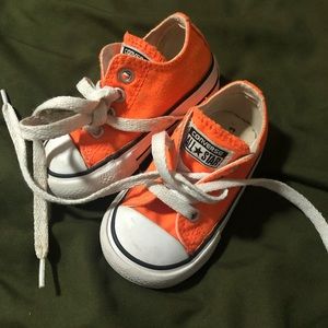 Toddler Size 4 Neon Orange Converse Shoes